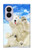 S3794 北極シロクマはシールに恋するペイント Arctic Polar Bear and Seal Paint Samsung Galaxy Z Fold 8 バックケース、フリップケース・カバー