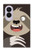 S3855 ナマケモノの顔の漫画 Sloth Face Cartoon Samsung Galaxy Z Fold 8 バックケース、フリップケース・カバー