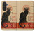 S2739 チャットノワール 黒猫 ヴィンテージ Chat Noir Black Cat Vintage Samsung Galaxy A27 バックケース、フリップケース・カバー