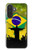 S2981 ブラジルサッカー Brazil Football Soccer Map Flag Samsung Galaxy A27 バックケース、フリップケース・カバー
