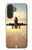 S3837 飛行機離陸日の出 Airplane Take off Sunrise Samsung Galaxy A27 バックケース、フリップケース・カバー