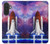 S3913 カラフルな星雲スペースシャトル Colorful Nebula Space Shuttle Samsung Galaxy A27 バックケース、フリップケース・カバー