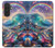 S4084 虹色ファンタジー波 Rainbow Ocean Wave Fantasy Samsung Galaxy A27 バックケース、フリップケース・カバー
