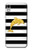 S2882 黒と白のストライプ ゴールドドルフィン Black and White Striped Gold Dolphin iPhone XR バックケース、フリップケース・カバー