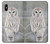 S1566 白フクロウ シロフクロウ Snowy Owl White Owl iPhone X, iPhone XS バックケース、フリップケース・カバー