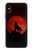 S2955 狼は赤月にハウリング Wolf Howling Red Moon iPhone X, iPhone XS バックケース、フリップケース・カバー
