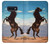 S0934 黒野生馬 Wild Black Horse Samsung Galaxy S10e バックケース、フリップケース・カバー