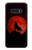 S2955 狼は赤月にハウリング Wolf Howling Red Moon Samsung Galaxy S10e バックケース、フリップケース・カバー