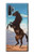 S0934 黒野生馬 Wild Black Horse Samsung Galaxy Note 10 Plus バックケース、フリップケース・カバー