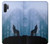 S0935 森の中の野生オオカミのハウリング Wolf Howling in Forest Samsung Galaxy Note 10 Plus バックケース、フリップケース・カバー
