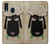S2826 眠えない黒い羊 Cute Cartoon Unsleep Black Sheep Samsung Galaxy A40 バックケース、フリップケース・カバー