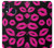 S2933 ピンクの唇のキス Pink Lips Kisses on Black Samsung Galaxy A40 バックケース、フリップケース・カバー