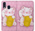 S3025 招き猫 Pink Maneki Neko Lucky Cat Samsung Galaxy A40 バックケース、フリップケース・カバー