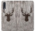 S2505 トナカイ古い木材グラフィックプリント Reindeer Head Old Wood Texture Graphic Printed Samsung Galaxy A50 バックケース、フリップケース・カバー