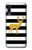 S2794 黒と白のストライプ 金の鹿 Black and White Striped Deer Gold Sparkles Samsung Galaxy A50 バックケース、フリップケース・カバー