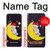 S2849 かわいいスリーピーフクロウ Cute Sleepy Owl Moon Night Samsung Galaxy A50 バックケース、フリップケース・カバー