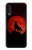 S2955 狼は赤月にハウリング Wolf Howling Red Moon Samsung Galaxy A70 バックケース、フリップケース・カバー