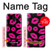S2933 ピンクの唇のキス Pink Lips Kisses on Black Samsung Galaxy J6 (2018) バックケース、フリップケース・カバー