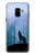S0935 森の中の野生オオカミのハウリング Wolf Howling in Forest Samsung Galaxy A8 (2018) バックケース、フリップケース・カバー