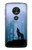 S0935 森の中の野生オオカミのハウリング Wolf Howling in Forest Motorola Moto G7 Power バックケース、フリップケース・カバー