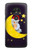 S2849 かわいいスリーピーフクロウ Cute Sleepy Owl Moon Night Motorola Moto G7 Power バックケース、フリップケース・カバー