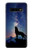 S3555 狼 Wolf Howling Million Star Samsung Galaxy S10 Plus バックケース、フリップケース・カバー