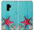 S3428 アクア 海星 貝 Aqua Wood Starfish Shell Samsung Galaxy S9 Plus バックケース、フリップケース・カバー