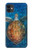 S1249 青い海亀 Blue Sea Turtle iPhone 11 バックケース、フリップケース・カバー