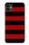 S2638 黒と赤のストライプ Black and Red Striped iPhone 11 バックケース、フリップケース・カバー