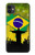 S2981 ブラジルサッカー Brazil Football Soccer Map Flag iPhone 11 バックケース、フリップケース・カバー