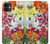 S3205 レトロ花 Retro Art Flowers iPhone 11 バックケース、フリップケース・カバー