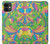 S3273 フラワーラインアートパターン Flower Line Art Pattern iPhone 11 バックケース、フリップケース・カバー