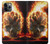 S0863 地獄火スカル Hell Fire Skull iPhone 11 Pro バックケース、フリップケース・カバー