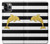 S2882 黒と白のストライプ ゴールドドルフィン Black and White Striped Gold Dolphin iPhone 11 Pro バックケース、フリップケース・カバー