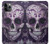 S3582 紫の頭蓋骨 Purple Sugar Skull iPhone 11 Pro バックケース、フリップケース・カバー