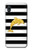 S2882 黒と白のストライプ ゴールドドルフィン Black and White Striped Gold Dolphin Samsung Galaxy A10e バックケース、フリップケース・カバー