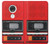 S3204 レッドカセットレコーダーグラフィック Red Cassette Recorder Graphic Motorola Moto G7, Moto G7 Plus バックケース、フリップケース・カバー