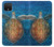 S1249 青い海亀 Blue Sea Turtle Google Pixel 4 バックケース、フリップケース・カバー