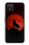 S2955 狼は赤月にハウリング Wolf Howling Red Moon Google Pixel 4 バックケース、フリップケース・カバー