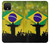 S2981 ブラジルサッカー Brazil Football Soccer Map Flag Google Pixel 4 XL バックケース、フリップケース・カバー