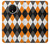 S3421 黒 オレンジ 白 アーガイルプラッド Black Orange White Argyle Plaid OnePlus 7T バックケース、フリップケース・カバー