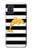 S2882 黒と白のストライプ ゴールドドルフィン Black and White Striped Gold Dolphin Samsung Galaxy A51 バックケース、フリップケース・カバー