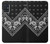 S3363 黒バンダナ Bandana Black Pattern Samsung Galaxy A51 バックケース、フリップケース・カバー