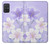 S2361 紫の花 Purple White Flowers Samsung Galaxy A71 バックケース、フリップケース・カバー