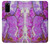 S2907 パープルターコイズ宝石グラフィックプリント Purple Turquoise Stone Samsung Galaxy S20 バックケース、フリップケース・カバー