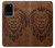 S2529 レオゾディアックタトゥーブラウングラフィック Leo Zodiac Tattoo Brown Graphic Print Samsung Galaxy S20 Plus, Galaxy S20+ バックケース、フリップケース・カバー