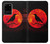 S3328 カラス赤い月 Crow Red Moon Samsung Galaxy S20 Plus, Galaxy S20+ バックケース、フリップケース・カバー