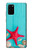 S3428 アクア 海星 貝 Aqua Wood Starfish Shell Samsung Galaxy S20 Plus, Galaxy S20+ バックケース、フリップケース・カバー