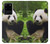 S1073 パンダは食べるのが楽しみ Panda Enjoy Eating Samsung Galaxy S20 Ultra バックケース、フリップケース・カバー