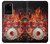 S1431 スカル ドラム ファイア ロック音楽 Skull Drum Fire Rock Samsung Galaxy S20 Ultra バックケース、フリップケース・カバー